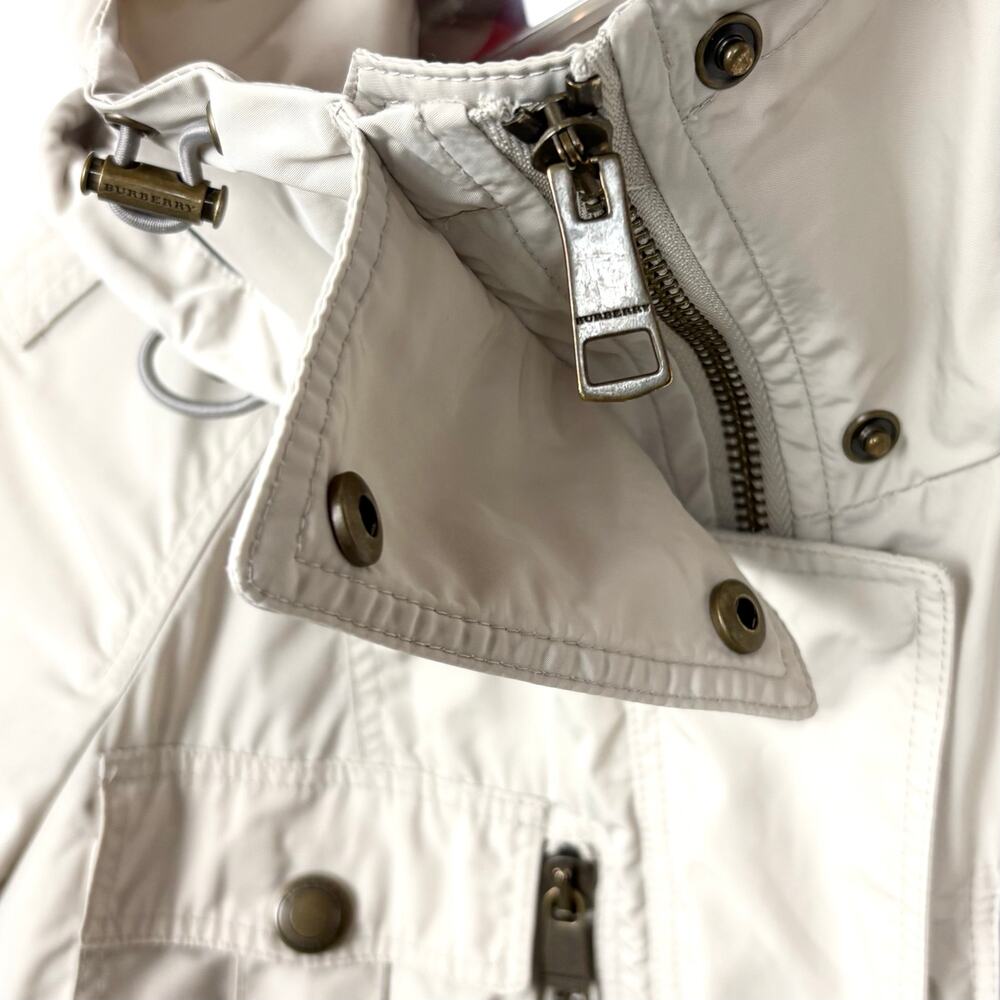 Burberry Brit Packable Field Jacket Windbreaker Detachable Hood Beige Tan Size 6 - Picture 16 of 16